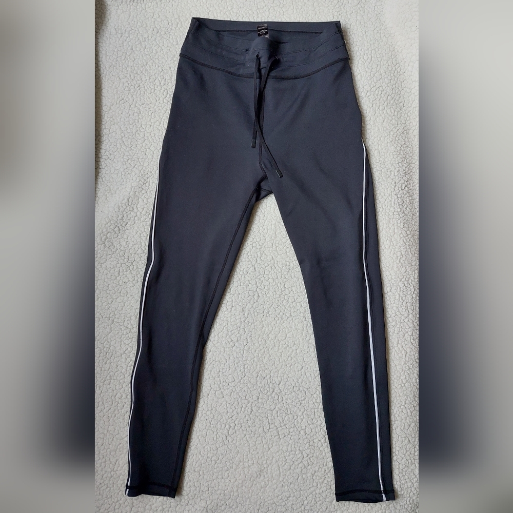 Allfenix black pinstripe legging, waist drawstring
